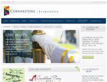 Tablet Screenshot of cornerstonehospitality.com